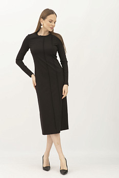 Чорна трикотажна сукня довжини міді Дарен 02 Чорна трикотажна сукня довжини міді Дарен 02