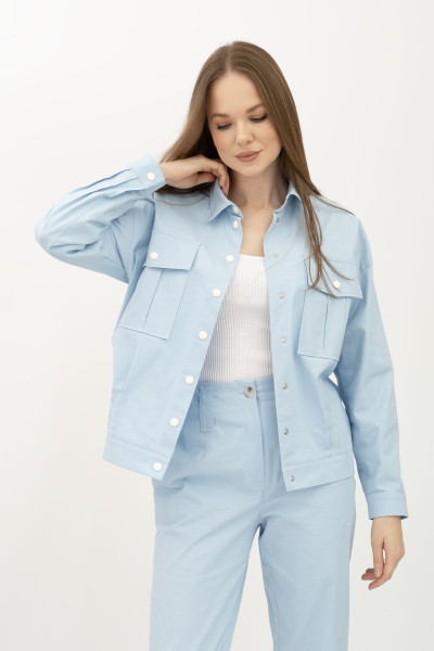 Куртка-бомбер блакитного кольору з бавовни Зорін 01