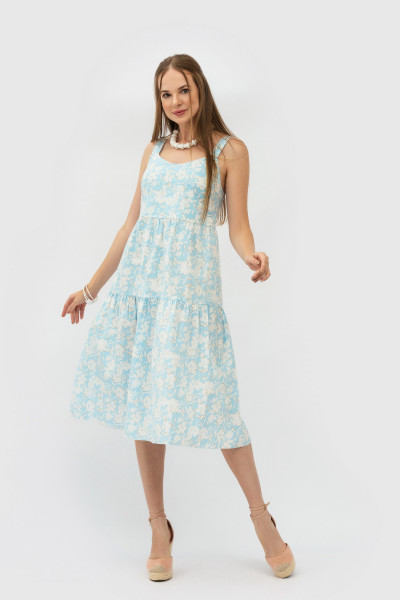 Ярусний котоновий сарафан блакитного кольору Лівій Ярусний котоновий сарафан блакитного кольору Лівій