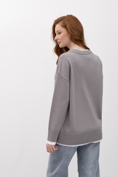 Сірий  джемпер прямого крою 25207300