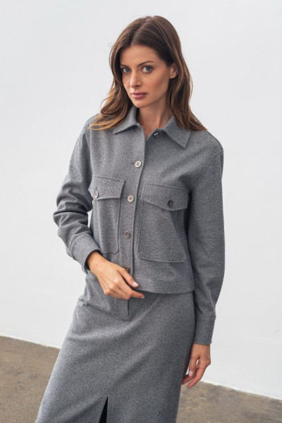 Сірий жакет з вмістом шерсті Фуруд