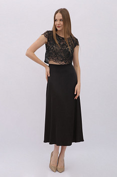 Спідниця у білизняному стилі довжини міді Калета 02