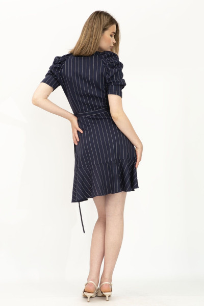 Лляна сукня міні на запах синя Данді Лляна сукня міні на запах синя Данді