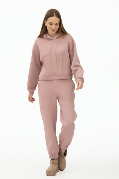 Світшот трикотажний з капюшоном рожевого кольору Делін 04