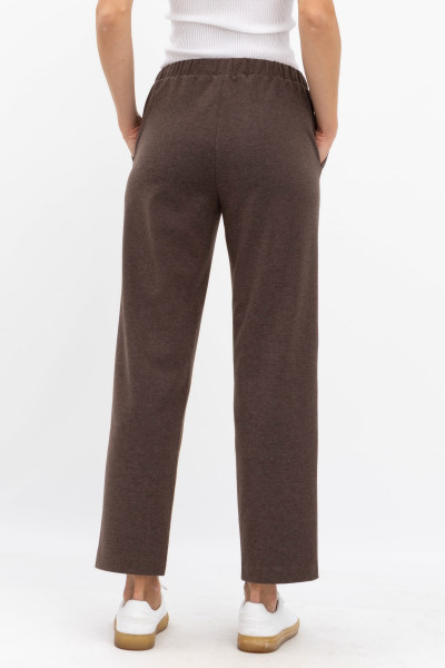 Трикотажні брюки прямого крою коричнового кольору Халіфа 01