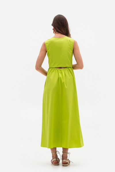 Сукня міді довжини трапецієподібного силуету салатового кольору Алміра 01 Сукня міді довжини трапецієподібного силуету салатового кольору Алміра 01