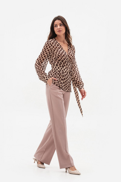 Шифонова блуза коричневого кольору Тарія