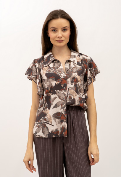 Блуза прямого силуету коричневого кольору Омарі