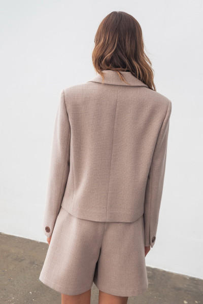 Жакет однобортний бежевого кольору вкорочений Оріел 01