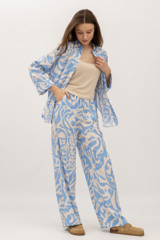 Брюки прямого вільного силуету блакитного кольору Аркана 01