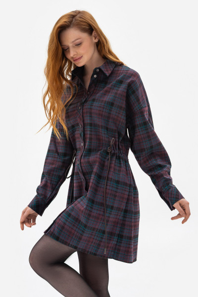 Сукня-сорочка довжини міні  у  клітинку Ксанія