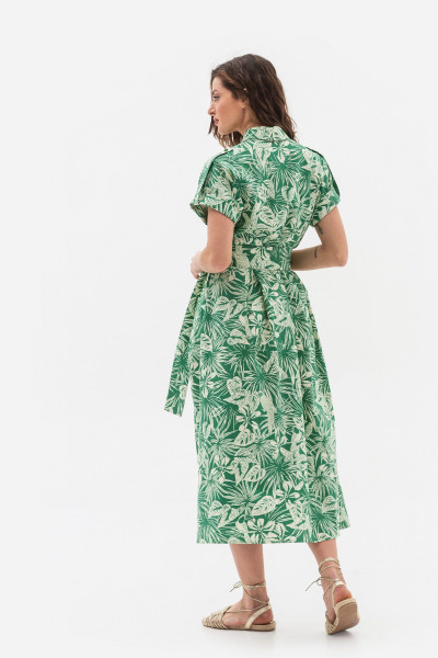 Лляна сукня довжини міді зеленого кольору Ексанта Лляна сукня довжини міді зеленого кольору Ексанта