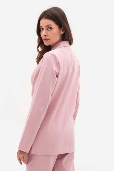 Однобортний котоновий жакет рожевого кольору Віград 11
