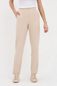 Жіночі штани бежевого кольору з костюмної тканини Аміка 2