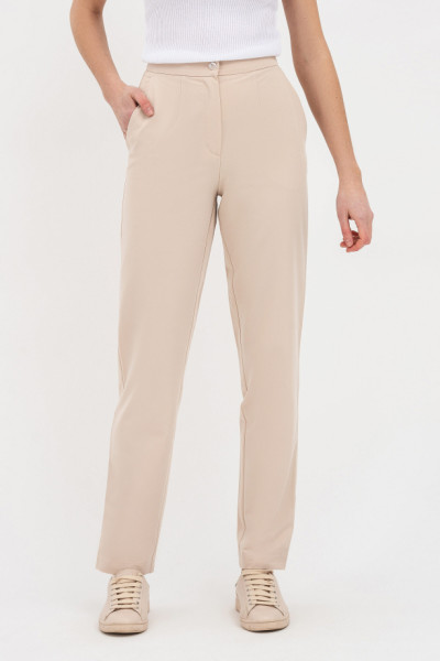 Жіночі штани бежевого кольору з костюмної тканини Аміка 2