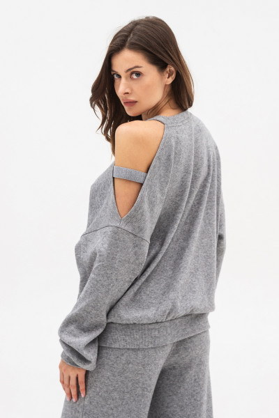 Трикотажний світшот вільного силуету сірого кольору Сендра