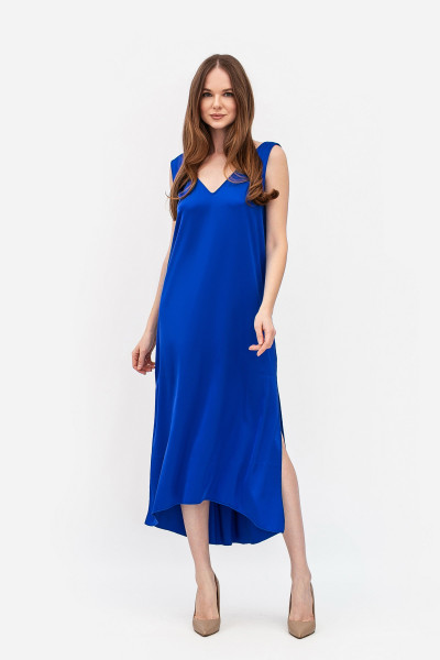 Сукня максі синього кольору з шифону вільного силуету Нєжин 02 Сукня максі синього кольору з шифону вільного силуету Нєжин 02