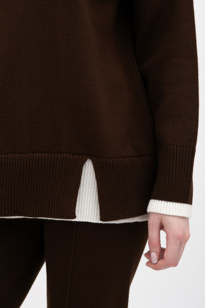 Коричневий джемпер прямого крою 25207301