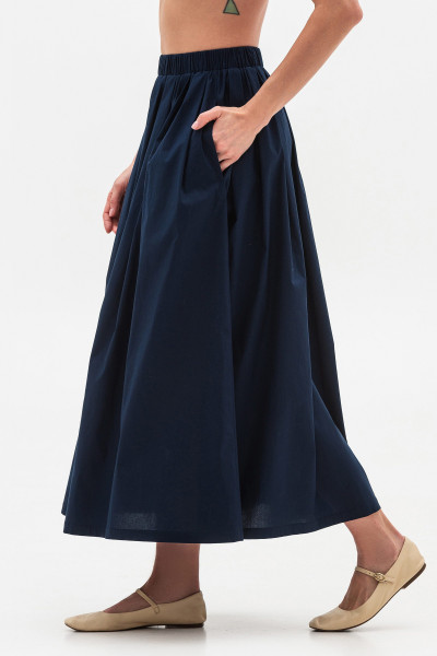 Спідниця силуету трапеція синього кольору Ріалія