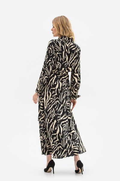 Сукня напівприталеного силуету з трапецієподібною спідницею чорного кольору Таірія 01