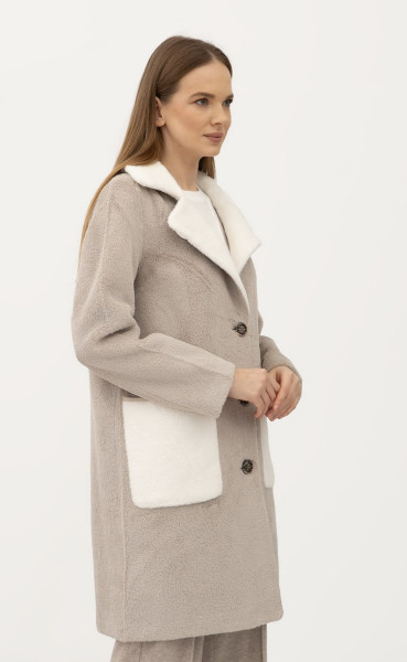 Двостороннє пальто однобортне сірого  кольору 24107302