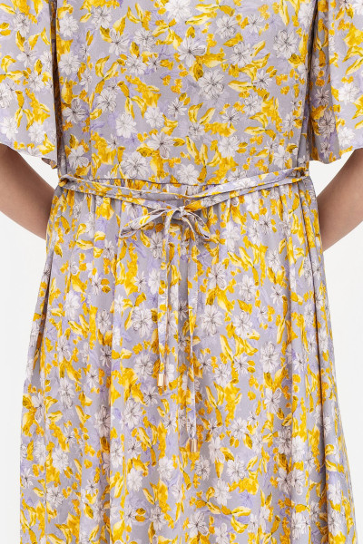 Сукня зі штапелю напівприталеного силуету сірого кольору Ортія 01 Сукня зі штапелю напівприталеного силуету сірого кольору Ортія 01