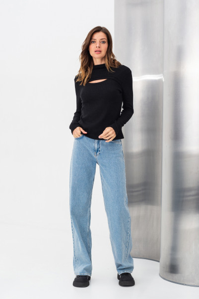 Джемпер чорний трикотажний Ариель