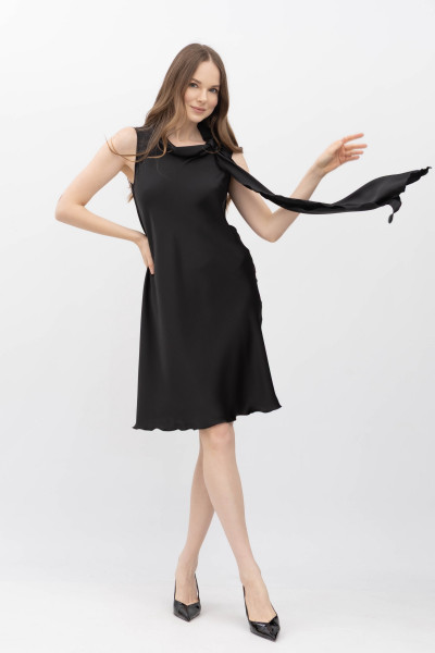 Шовкова сукня-міні з коміром-шаль Бланш 01