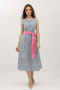 Сукня силуету трапеція довжини міді синього кольору Корала 01 Сукня силуету трапеція довжини міді синього кольору Корала 01