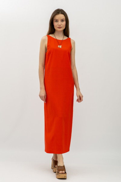 Лляна сукня максі помаранчевого кольору Метіса 01 Лляна сукня максі помаранчевого кольору Метіса 01