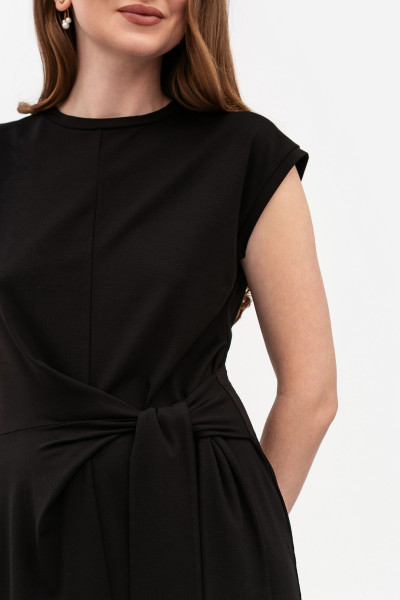 Трикотажна сукня міді довжини чорного кольору Астрія 01 Трикотажна сукня міді довжини чорного кольору Астрія 01