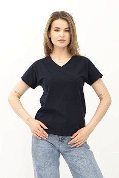 Футболка жіноча трикотажна синього кольору Грос 21