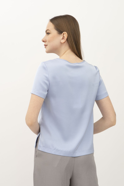 Блуза - футболка з шовку блакитна Ламін 243