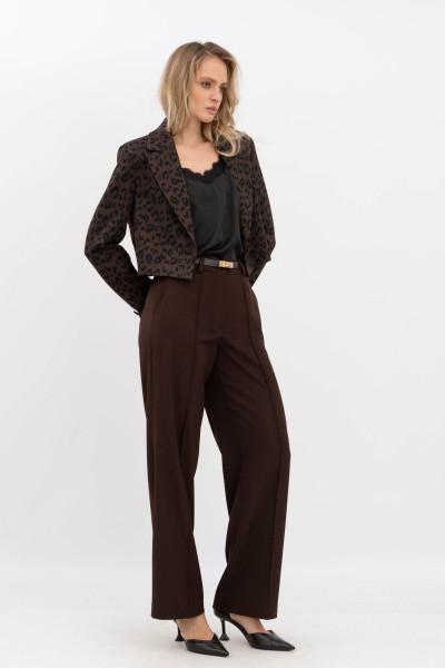 Жакет-кроп з коричневим леопардовим принтом Феліса