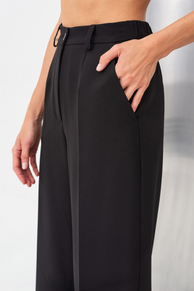 Брюки з костюмної тканини чорного кольору прямі Таліса