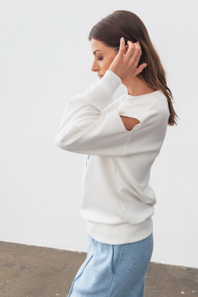 Світшот трикотажний молочний вільного силуету Лукрія