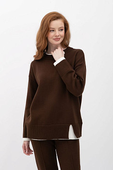 Коричневий джемпер прямого крою 25207301