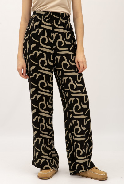 Брюки прямого вільного силуету чорного кольору Аркана