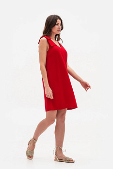 Червоний лляний міні сарафан Пулін 13 Червоний лляний міні сарафан Пулін 13