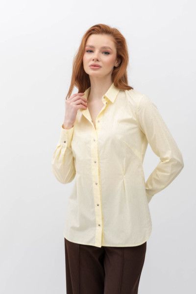Класична котонова блуза жовтого кольору Тенат 1