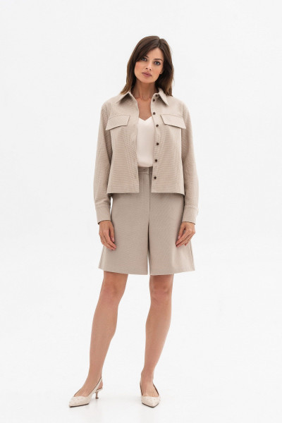 Сорочка вкорочена бежева з вмістом вовни 80% Васат