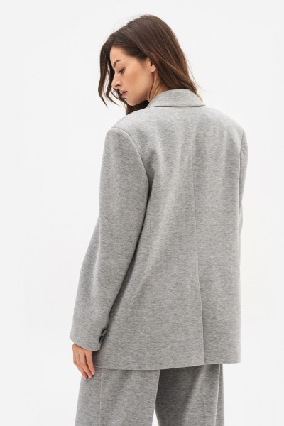 Двобортний жакет з трикотажу сірого кольору Сурена