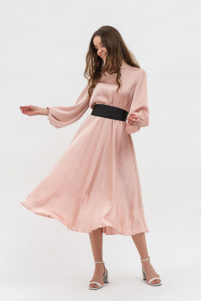 Довга жіноча сукня з мокрого шовку рожевого відтінку Арне 02 Довга жіноча сукня з мокрого шовку рожевого відтінку Арне 02