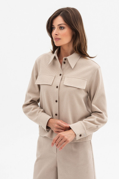 Сорочка вкорочена бежева з вмістом вовни 80% Васат