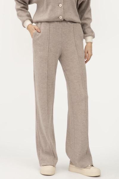 Трикотажні бежеві штани з кишенями Ланея 01