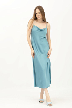 Сукня комбінація бірюзового  кольору з шовку Граян 3001 Сукня комбінація бірюзового  кольору з шовку Граян 3001