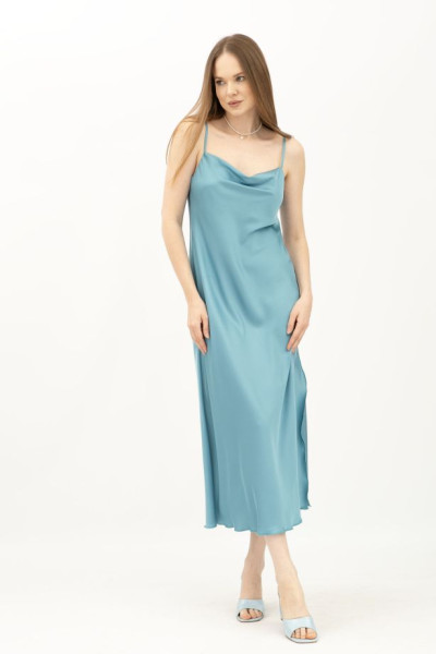 Сукня комбінація бірюзового  кольору з шовку Граян 3001 Сукня комбінація бірюзового  кольору з шовку Граян 3001