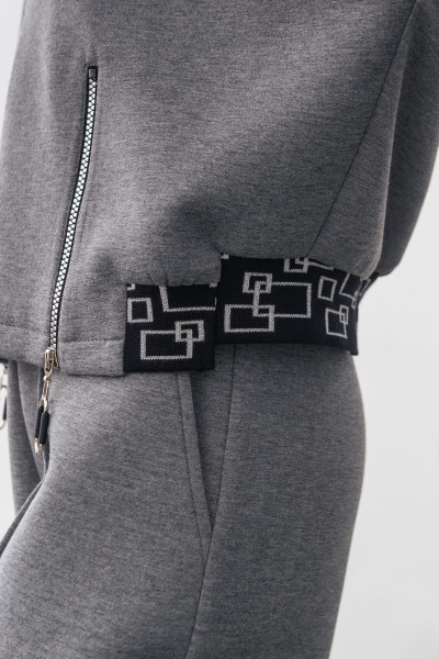 Куртка-бомбер з трикотажу вільного силуету сірого кольору Нембус 03