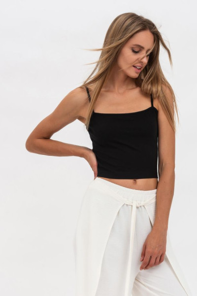 Трикотажна жіноча майка чорного кольору Дезірі