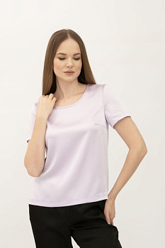 Блуза - футболка з сатину бузкова Ламін 244